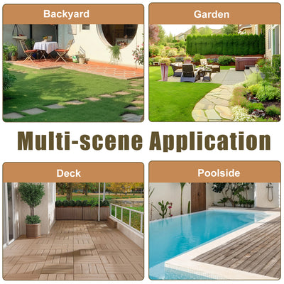 7 Piece Outdoor Dining Set, Patio Dining Table Set for 6 Persons, Garden Patio Textilene Dining Furniture Set with Plastic-Wood Tabletop, Dining Table Chairs Conversation Set for Deck Patio