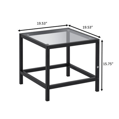 3-Piece Outdoor Patio Bistro Set, Patio Furniture Sets with 2 Rocking Metal Chairs and Glass Coffee Table, Textilene Fabric Small Patio Furniture Set for Yard, Garden, Balcony, Poolside