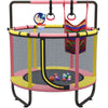 Kids Outdoor Mini Trampoline, 55" Portable Small Toddler Trampoline with Handrail, Durable and Safe Rebounder Trampoline for Kids, Outdoor Indoor Exercise Trampoline with Safety Net, Yellow, L3703