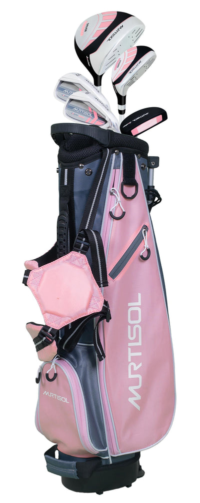 Segmart Golf Junior Golf Clubs Set, Kids Right-Hand Golf Club Sets for 9-12, Outdoor Complete Golf Club Sets with Stand & Bag, Pink