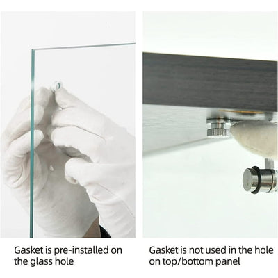 SEGMART Wine Cabinet, 4-Shelf Glass Curio Cabinet, Floor Standing Display Cabinet with Glass and Wood Frame, Office Buffet and Hutch for Display Photos, Books, Action Figures, Wine,SS2817