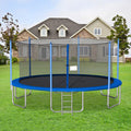 Outdoor Trampoline for Kids, New Upgraded 16 ft Outdoor Trampoline with Safety Enclosure Net and Ladder, Heavy-Duty Round Trampoline for Indoor or Outdoor Backyard, L