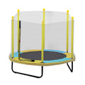 Kids Outdoor Mini Trampoline, 60" Portable Small Toddler Trampoline with Handrail, Durable and Safe Rebounder Trampoline for Kids, Outdoor Indoor Exercise Trampoline with Safety Net, Yellow, L3703