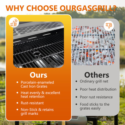 SEGMART 4 Burner Propane Gas Grill with Side Burner, Stainless Steel 38,200 BTU Outdoor Cooking BBQ Grill with Lid, Wheels, Shelves and Bottle Opener for Outdoor Cooking Picnic