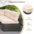 7 Piece Rattan Sectional Sofa Set, Outdoor Conversation Set, All-Weather Wicker Sectional Seating Group with Cushions & Coffee Table, Morden Furniture Couch Set for Patio Deck Garden Pool, B31