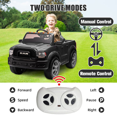 Licensed Toyota Tacoma Electric Ride on Vehicle for Kids, 12V Powered Ride on Car Toys with Remote Control, LED Lights, MP3 Player, Black