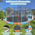 16FT Trampoline with Basketball Hoop, Green Outdoor Trampolines Recreational Kids Trampoline with Enclosure Net Outdoor for 3-5 Kids, L