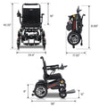 Segmart Folding Electric Wheelchair for Handicapped & Seniors, Intelligent Lightweight Portable Power Medical Wheelchair Enjoy up to 15 Miles, Black