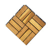 Segmart Deck Tiles, 12"x12" (10 Pack) Patio Pavers Solid Wood Outdoor Flooring Interlocking Patio Tiles, Checker Pattern Decking, Waterproof Balcony Flooring, Natural Color, SS2016