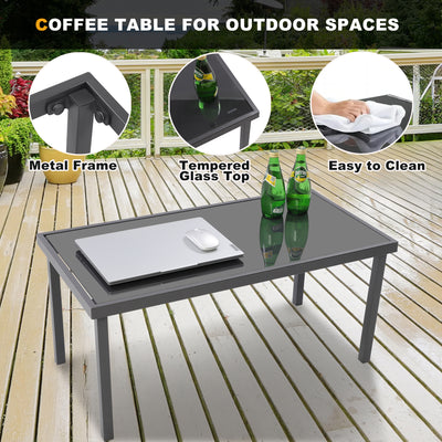 Segmart Patio Furniture Set, Outdoor Textilene Conversation Set w/Anti-rust Frame, Porch Sectional Loveseat Table and High Backrest Armchairs, Max 600LBS