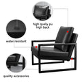 Modern PU Leather Accent Chair Arm Chair with Extra-Thick Padded Backrest and Seat Cushion, Faux Leather Upholstered Accent Chair, Modern Single Sofa Reading Chair Club Chair, for Living Room Bedroom