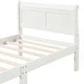 Twin Bed Frame with Headboard and Footboard, White Twin Bed Frame for Kids, Modern Wood Twin Bed Frame Mattress Foundation with Soild Wood Slat for Adults Teens, No Box Spring Needed, L4110