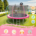 12ft Trampoline for Kids with Basketball Hoop, Outdoor Trampoline with Safety Enclosure Ladder, Back Yard Trampoline for Kids and Adults