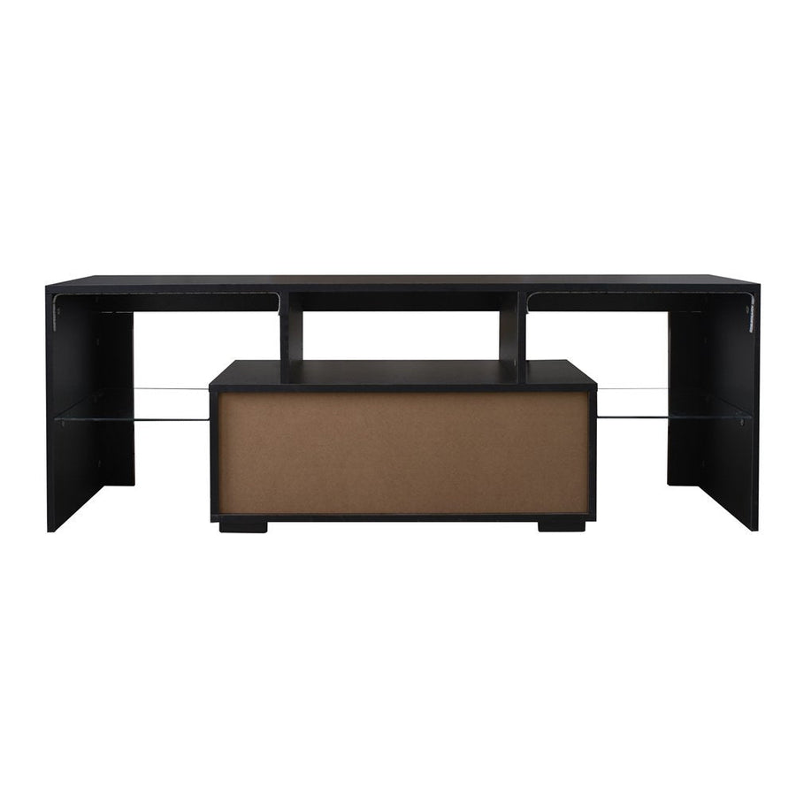 Segmart TV Stand Livingroom Furniture with LED Lights, Modern High Gloss Entertainment Center with 2 Storage Drawers and Open Shelves for Up to 70 Inch TVs, Television Stands Console Table, S9801