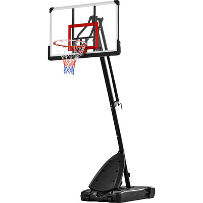 7.5-10ft Height Adjustable Basketball Hoop with Lights, Outdoor Basketball Goal with Removable Fillable Base, Portable Basketball Hoop with Shatterproof Backboard and Wheels for Youth, Teens, Adults