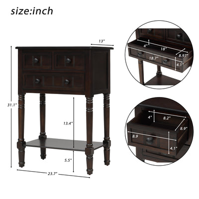 Entryway Table with Drawers & Shelf, SEGMART 23" Small Console Table Sofa Table with Storage, Elegant Console Table Small Entry Table for Small Spaces Living Room Hallway Foyer Study, Espresso, H1065