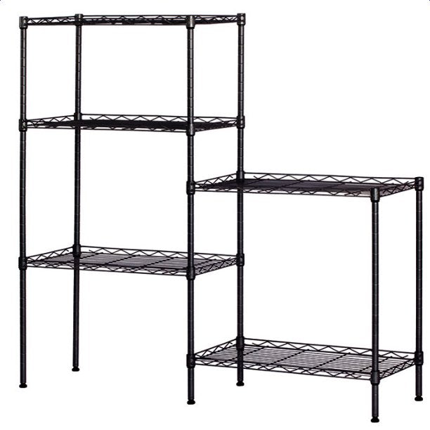 5 Tier Storage Shelves Wire Storage Shelves, Metal Shelves for Garage Metal Storage Shelving, Pantry Shelves Kitchen Rack Shelving Units and Storage, 21.25" x 11.42" x 59.06", Black, S10145