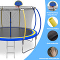 10 FT Trampoline for Kids with Basketball Hoop, SEGMART Upgraded Kids Outdoor Trampoline with Enclosure Net and Ladder, Heavy Duty Round Recreational Trampoline for Indoor Outdoor Backyard