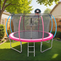 12ft Trampoline for Kids with Basketball Hoop, Outdoor Trampoline with Safety Enclosure Ladder, Back Yard Trampoline for Kids and Adults