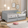 SEGMART Captain’s Bed, Modern Daybed Bed with 2 Storage Drawers, Twin Solid Wood Trundle Bed with Headboard and Footboard, Twin Daybed Bed for Kid's Room, Teens, Grey, 200lbs, Grey, S333