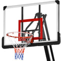 7.5-10ft Height Adjustable Basketball Hoop with Lights, Outdoor Basketball Goal with Removable Fillable Base, Portable Basketball Hoop with Shatterproof Backboard and Wheels for Youth, Teens, Adults