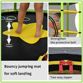 Kids Outdoor Mini Trampoline, 55" Green Small Toddler Trampoline with Enclosure, Rebounder Trampoline with Water Sprinkler for Kid Exercise & Play Indoor Outdoor, L4054