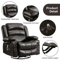 Massage Rocker Recliner Chair with Vibration Massage and Heat, SEGMART Electric Power Recliner Lounge Chair Sofa for Living Room with Side Pocket and Cup Holders, Brown