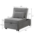 4in1 Multi-Function Folding Sofa Bed Chair, Single Folding Ottoman Sleeper Sofa Bed, Modern Sleeper Convertible Chair Adjustable Backrest, Small Couch Bed for Living Room/Small Apartment, Sky Blue