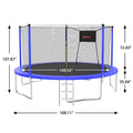 14ft Trampoline with Enclosure on Clearance, New Upgraded Kids Outdoor Trampoline with Basketball Hoop and Ladder, Heavy-Duty Round Outdoor Backyard Bounce Jumper Trampoline for Boys Girls