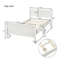 Twin Bed Frame with Headboard and Footboard, White Twin Bed Frame for Kids, Modern Wood Twin Bed Frame Mattress Foundation with Soild Wood Slat for Adults Teens, No Box Spring Needed, L4110