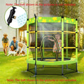 Kids Outdoor Mini Trampoline, 55" Green Small Toddler Trampoline with Enclosure, Rebounder Trampoline with Water Sprinkler for Kid Exercise & Play Indoor Outdoor, L4054