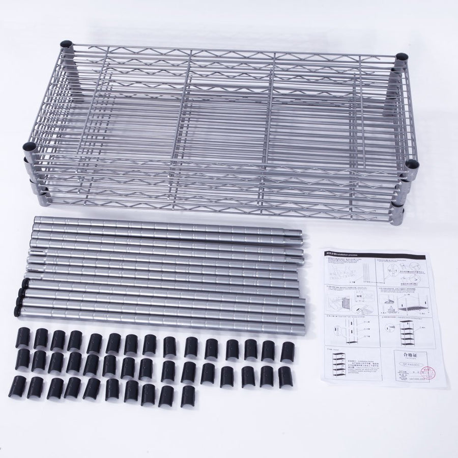 Segmart Epoxy Steel Wire 13.39"W x 29.13"D x 59.06"H 5-Shelf Freestanding Shelves, Silver Gray