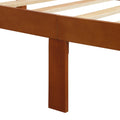 Twin Headboard and Wood Platform Bed Frame, 78.5'' x 42'' x 37'' Heavy-Duty Wood Bed Frame for Kids, Platform Bed Frame w/ Footboard, Mattress Foundation w/10 Slats, Noise-Free, 275lbs, Walnut, SS151