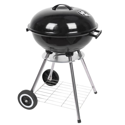 Small Charcoal Grill, SEGMART Charcoal BBQ Grill Charcoal with 2 Wheels, Outdoor BBQ Grill Charcoal with Ventilation & Metal Griddle, 18" Dia x 23.6" H Grill Outdoor Cooking for Camp Yard, Black,H1215