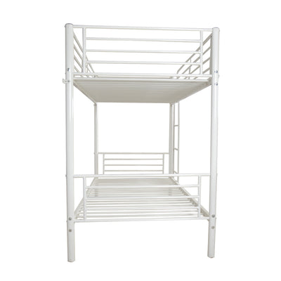 Bunk Bed Twin over Twin, SEGMART Metal Twin over Twin Bunk Bed Frame, Kids Bunk Beds for Small Rooms, Solid Metal Bunk Beds for Kids/Adults, with Ladder/Safety Rail, No Box Spring Needed, White, H1364