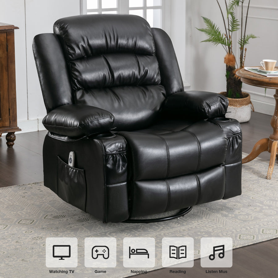 Massage Swivel Rocker Recliner Chair with Vibration Massage and Heat, SEGMART Massage Swivel Rocker Recliner Chair with Vibration Massage and Heat, SEGMART