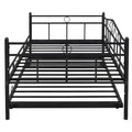 Daybed with Trundle Bed Twin Size, SEGMART Metal Trundle Bed Frame Twin Daybed Frame, Space-Saving Twin Daybed with Metal Slat Support, Daybed for Bedroom Guest Room, No Box Spring Needed, Black,H510