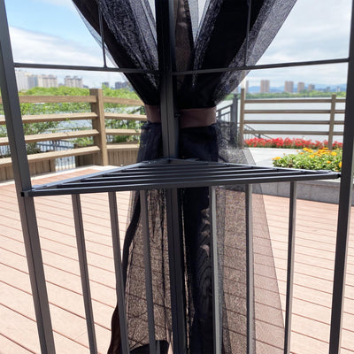 13'x10' Patio Gazebo with Mosquito Nettings, SEGMART Outdoor Shelter Tent with Metal Steel Frame, Heavy Duty Canopy Gazebo with Double Vented Roofs for Backyard, Patio, Garden, Lawn, Deck, Brown