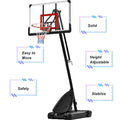 54 Inch Adjustable Basketball Hoop Outdoor, Quickly Height Adjusted 4.9-10ft Kids Basketball Hoop with Shatterproof Backboard - for Kids Youth Adults Play in Backyard/Courts/Indoor