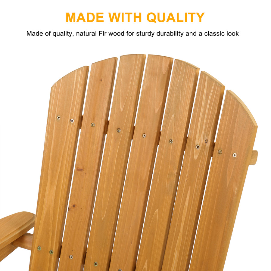 Segmart Folding Adirondack Chair, Pre-Assembled Premium Wood Lounge Chair Perfect for Outdoor Patio, Deck, Garden, Backyard, Lawn, Beach, Camping and Fire Pit Seating