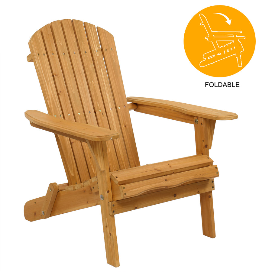 Segmart Folding Adirondack Chair, Pre-Assembled Premium Wood Lounge Chair Perfect for Outdoor Patio, Deck, Garden, Backyard, Lawn, Beach, Camping and Fire Pit Seating
