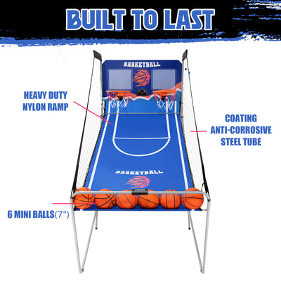 Foldable Arcade Basketball Game for Kids-Blue