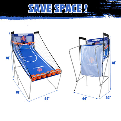 Foldable Arcade Basketball Game for Kids-Blue