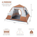 Segamrt Outdoor Pop up Camping Tent, Portable Lightweight 4 Person Waterproof Windproof Tent with Rain Fly and Carrying Bag, for Backpacking, Hiking, or Beach by Wakeman Outdoors
