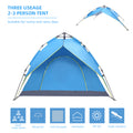 Segamrt Camping Tent for 2-3 Person, Portable Waterproof Camping Tents with Removable Rainfly and Carry Bag for Backpacking, Hiking or Beach, Easy Up, Blue