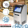 Commercial Ice Maker Machine, Portable Freestanding Built-In Stainless Steel Ice Maker, 110lbs/24h, 24lbs Storage, Under Counter Automatic Ice Machine for Restaurant Bar Cafe, S11465