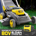 40V Yellow Lawn Mower for Backyard, Lawn Mower with 5 Adjustable Heights, Battery and Charger Included, 3-in-1 Walk-Behind Lawn Mowers