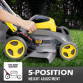 40V Lawn Mower, Lawn Mower with 5 Adjustable Heights, 4.0Ah Battery and Charger Included, 3-in-1 Walk-Behind Lawn Mowers, Bright Yellow