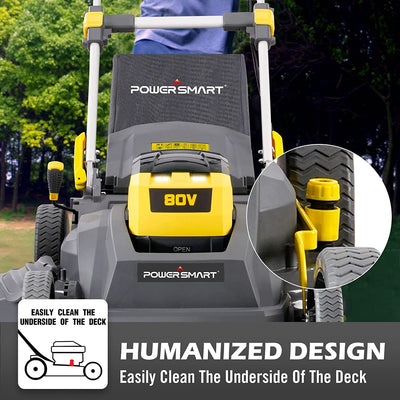 40V Yellow Lawn Mower for Backyard, Lawn Mower with 5 Adjustable Heights, Battery and Charger Included, 3-in-1 Walk-Behind Lawn Mowers