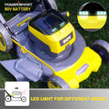 Outdoor 21Inch Lawn Mower, 80V Electric Powered Lawn Mower with 5 Adjustable Heights, 4 Wheels Engine Lawn Mower with Bag, 3-in-1 Walk-Behind Lawn Mowers, Yellow